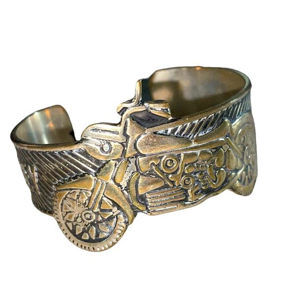 Hand Crafted Jewelry - Silver Motorcycle Cuff Harley Davidson handcrafted